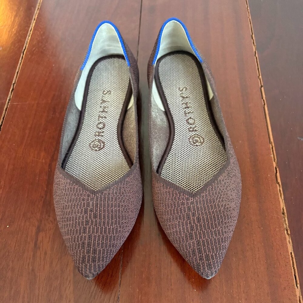Rothy's The Point Flat Size 8.5 Euc In Truffle Py… - image 1